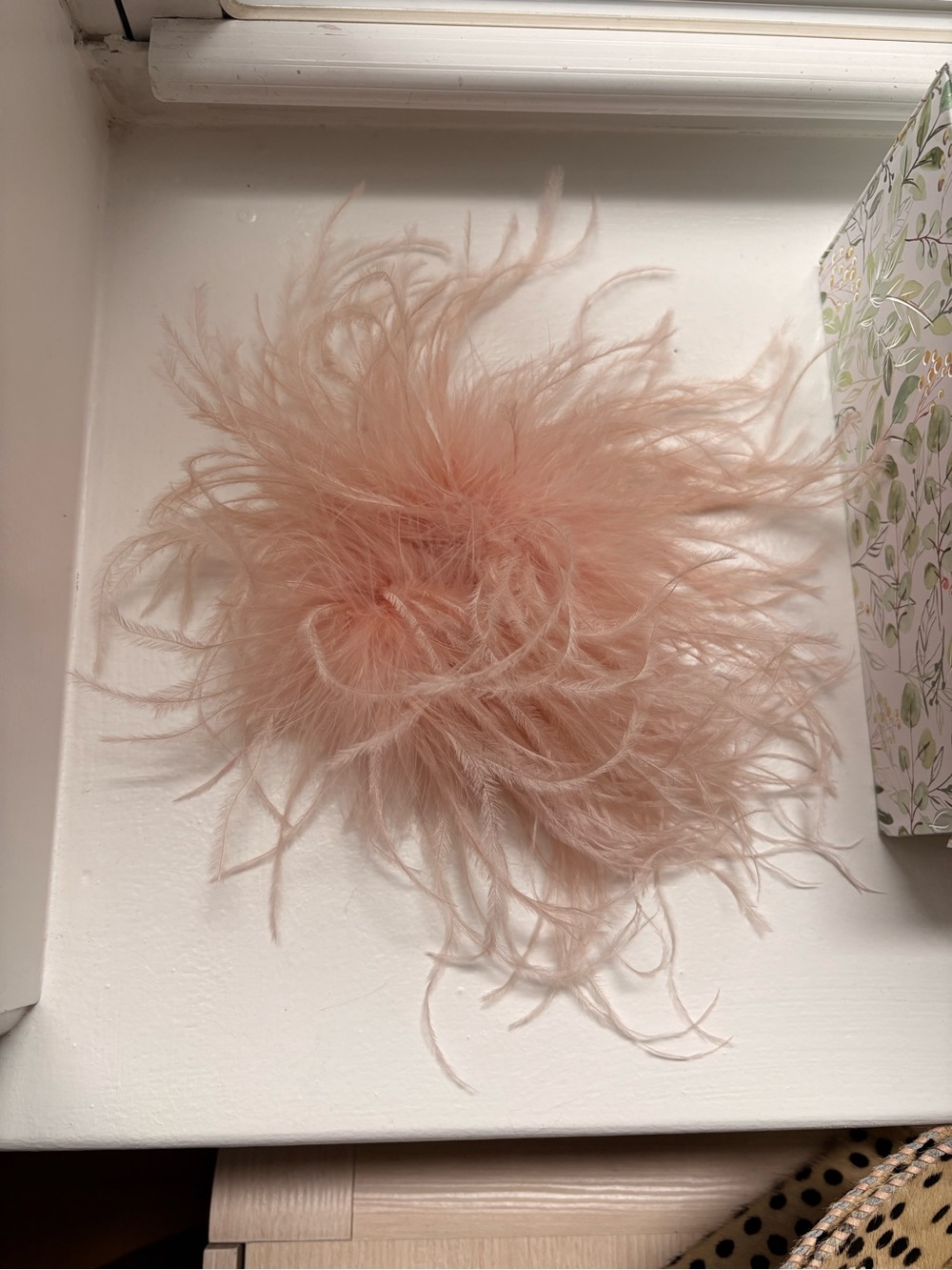 Pink Ostrich Feather Pin